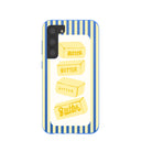 Coque Samsung Galaxy S23+(Plus) à motif barres de beurre bleu électrique