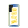 Coque Samsung Galaxy S25 à motif barres de beurre bleu électrique