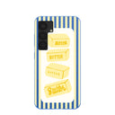 Coque Samsung Galaxy S25 à motif barres de beurre bleu électrique