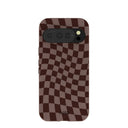 Coque à carreaux marron chocolat pour Google Pixel 10/10 Pro