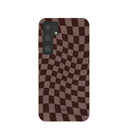 Chocolate Brown Cafe Check Samsung Galaxy S24+(Plus) Case