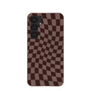 Coque à carreaux marron chocolat pour Samsung Galaxy S25+(Plus)