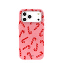 Coque pour iPhone 17 Pro Max avec motif Candy Cane Chaos rose bonbon