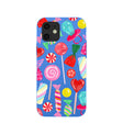 Coque iPhone 12/iPhone 12 Pro bleu électrique, motif confiserie