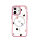 Coque transparente Cat Couture pour iPhone 17 avec motif pétale rose (MagSafe inclus)
