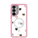 Clear Cat Couture Samsung Galaxy S26+(Plus) Case With Petal Pink Ridge (Magnetic Charging included)