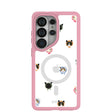 Étui transparent Cat Couture pour Samsung Galaxy S26 Ultra avec bordure rose pétale (chargement magnétique inclus)