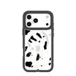 Coque transparente pour iPhone 17 Pro Max avec motif chat et vache et crête noire (MagSafe inclus)
