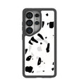 Coque transparente pour Samsung Galaxy S26 Ultra avec motif chat et vache et bordure noire (chargeur magnétique inclus)
