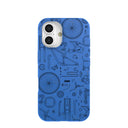 Electric Blue Changing Gears iPhone 16 Case