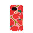 Coque Google Pixel 9a rose bonbon cerise et baies