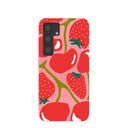 Coque Samsung Galaxy S24 rose bonbon cerise et baies