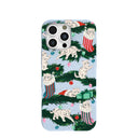 Coque iPhone 16 Pro Max à motif de chatons de Noël bleu poudre