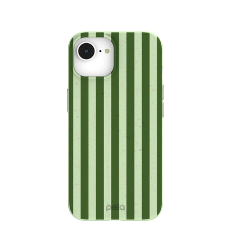 Sage Green Clover Stripes iPhone 16e/17e Case – Pela Case
