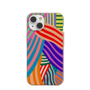 Coque iPhone 14 à rayures clownesques et coquillages