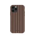 Coque iPhone 11 Pro à rayures chocolat marron cacao