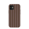 Chocolate Brown Cocoa Stripes iPhone 12 Mini Case