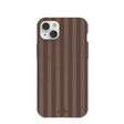 Chocolate Brown Cocoa Stripes iPhone 14 Plus Case