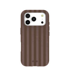 Chocolate Brown Cocoa Stripes iPhone 17 Pro Case