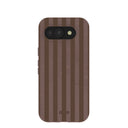 Coque Google Pixel 10a à rayures chocolat marron cacao
