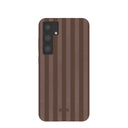 Chocolate Brown Cocoa Stripes Samsung Galaxy S24+(Plus) Case