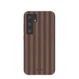 Coque Samsung Galaxy S24 à rayures chocolat marron cacao