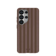 Coque Samsung Galaxy S26 Ultra à rayures chocolat marron cacao