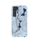 Coque Samsung Galaxy S24+(Plus) à motif de lignes bleu poudre