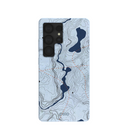 Powder Blue Contour Lines Samsung Galaxy S25 Ultra Case