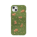 Coque iPhone 15 Plus « Vaches confortables au sol de la forêt »
