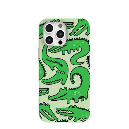 Sage Green Croc a Doodle iPhone 16 Pro Max Case – Pela Case
