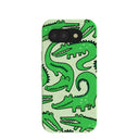Coque Google Pixel 10a vert sauge avec motif crocodile