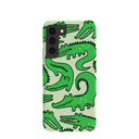 Coque Samsung Galaxy S22 vert sauge motif crocodile