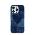 Powder Blue Denim Heart iPhone 16 Pro Case