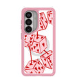 Coque transparente Dicey Cherries pour Samsung Galaxy S26 avec bordure rose pétale (chargement magnétique inclus)