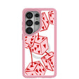 Coque transparente Dicey Cherries pour Samsung Galaxy S26 Ultra avec bordure rose pétale (chargement magnétique inclus)