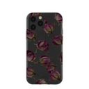 Coque iPhone 11 Pro à motif de boutons de roses séchés noirs