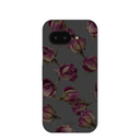Coque Google Pixel 9a à motif de boutons de roses séchés noirs