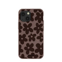 Chocolate Brown Earthy Blooms iPhone 13 Mini Case