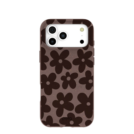 Chocolate Brown Earthy Blooms iPhone 17 Pro Max Case – Pela Case