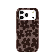 Chocolate Brown Earthy Blooms iPhone 17 Pro Case
