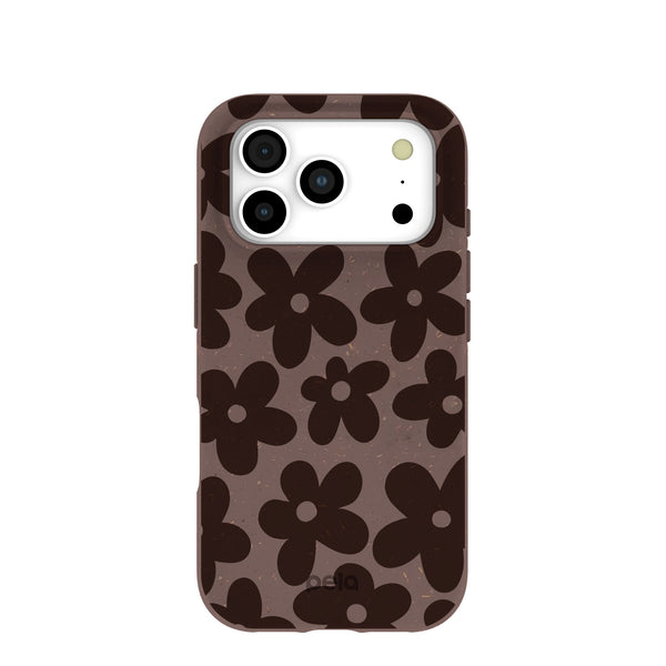 Chocolate Brown Earthy Blooms iPhone 17 Pro Case – Pela Case