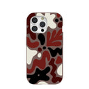 Coque iPhone 15 Pro aux courbes terreuses marron chocolat