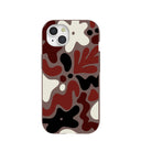 Coque iPhone 15 aux courbes terreuses marron chocolat