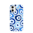 Coque iPhone 16 bleu poudre Evil Eye