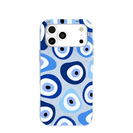 Powder Blue Evil Eye iPhone 17 Pro Max Case – Pela Case