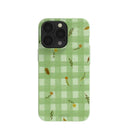 Coque iPhone 13 Pro à carreaux vert sauge