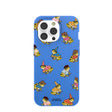 Electric Blue Fancy Frogs iPhone 14 Pro Case