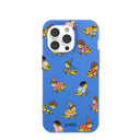 Electric Blue Fancy Frogs iPhone 14 Pro Case