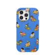 Electric Blue Fancy Frogs iPhone 15 Pro Case